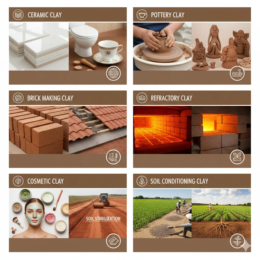 Types of Processed Clay Used in Industries