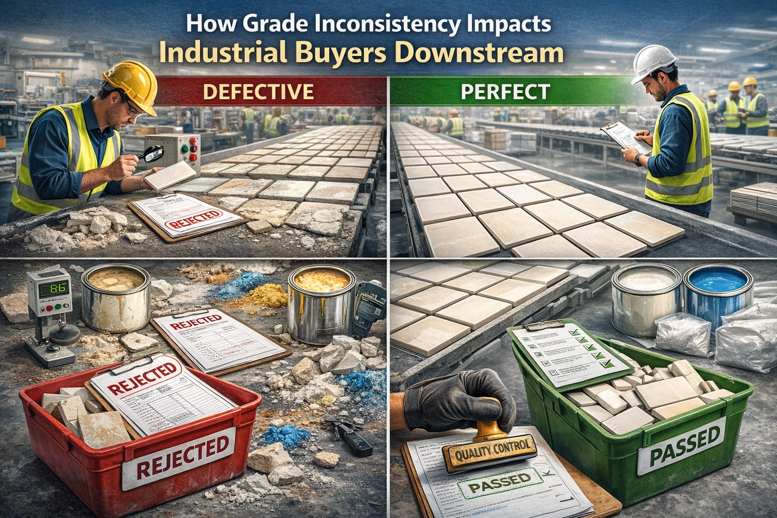Grade inconsistency in industrial inspection
